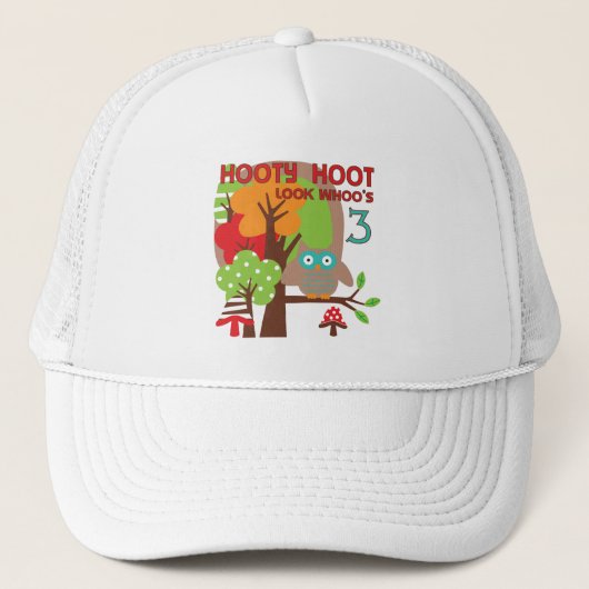 Eule 3. Geburtstag T - Shirt und Geschenke Truckerkappe (Vorderseite)