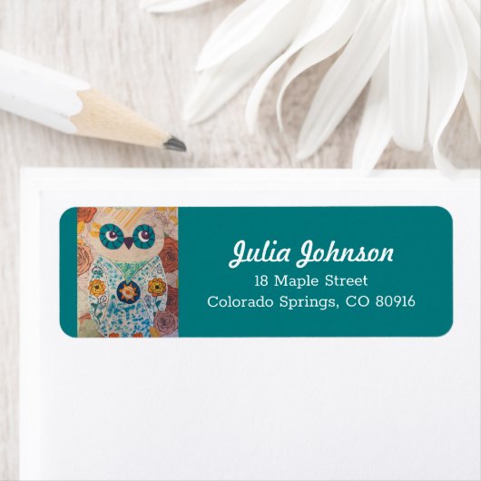 Eule-Adressenmarken, Owl-Rücksendeadresse personal (Insitu)