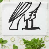 Eule, Ägyptischer Hieroglyph Geschirrtuch (Gefaltet)