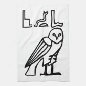 Eule, Ägyptischer Hieroglyph Geschirrtuch (Vertikal)