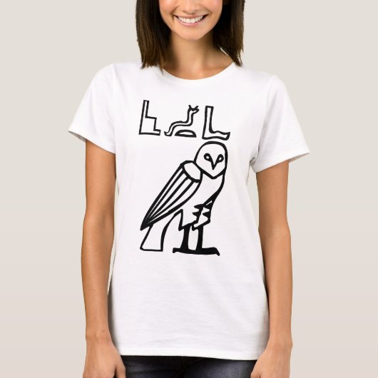 Eule, ägyptischer Hieroglyph T-Shirt (Vorderseite)