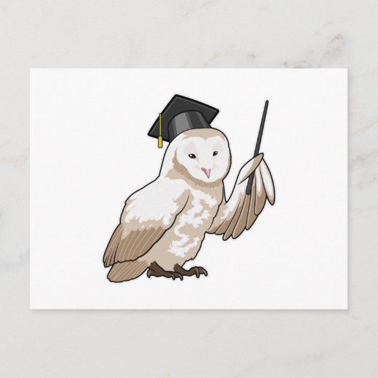 Eule als Lehrer mit Zeigestock Postkarte (Vorderseite)