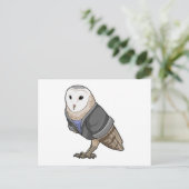 Eule als Sekretärin Postkarte (Stehend Vorderseite)