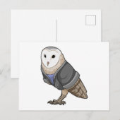 Eule als Sekretärin Postkarte (Vorne/Hinten)