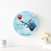 Eule am Himmel Große Wanduhr (Zuhause)