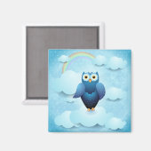Eule am Himmel Magnet (Vorderseite/Rückseite)