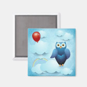 Eule am Himmel Magnet (Vorderseite/Rückseite)