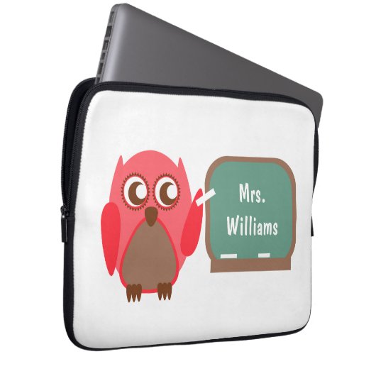 Eule an der Tafel-Elektronik-Tasche für Lehrer Laptopschutzhülle (Vorne Rechts)