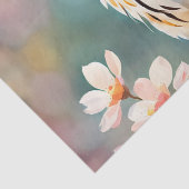 Eule auf Apfelblüten Seidenpapier (Detail)