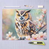 Eule auf Apfelblüten Seidenpapier (Handwerk)