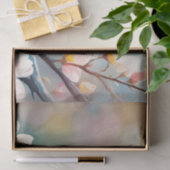 Eule auf Apfelblüten Seidenpapier (Geschenk)