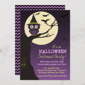 Eule auf Baumniederlassung Einladung (Vorne/Hinten)