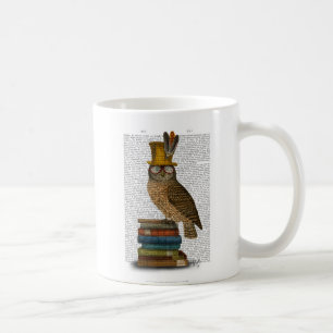 Eule auf Büchern Kaffeetasse
