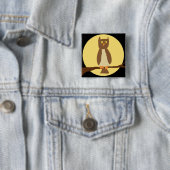 Eule auf dem Mond auf dem Schwarzen Button (Beispiel)
