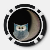 Eule auf dem Mond-Chip-Poker Pokerchips (Rückseite)