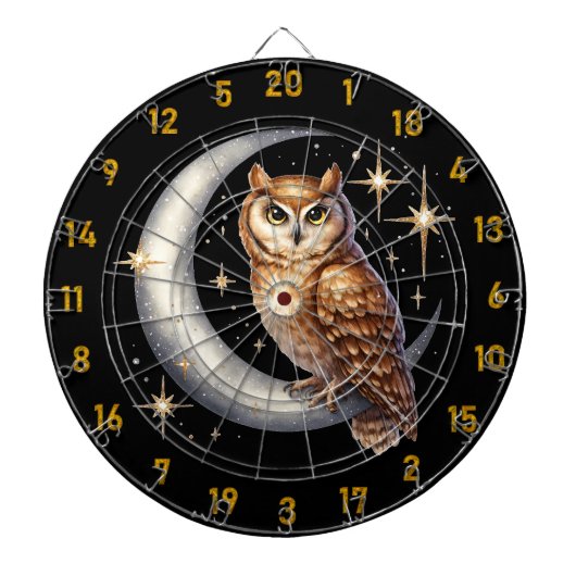 Eule auf dem Mond Dartscheibe (vorne)