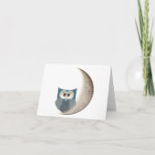 Eule auf dem Mond Karte (Vorderseite)