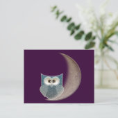 Eule auf dem Mond Postkarte (Stehend Vorderseite)