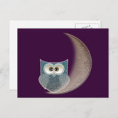 Eule auf dem Mond Postkarte (Vorne/Hinten)