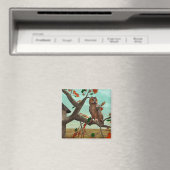 Eule auf der Herbstmapfelbaumkonstruktion - Phanta Magnet (In Situ (Geschirrspüler))