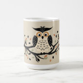 Eule auf einem Ast Kaffeetasse (Mittel)