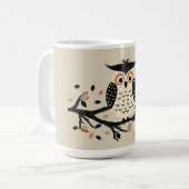 Eule auf einem Ast Kaffeetasse (Vorderseite Links)