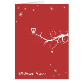 Eule auf einem Ast - rot