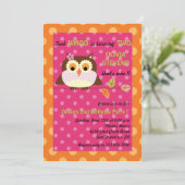 Eule auf einer Niederlassung - Einladung (Stehend Vorderseite)