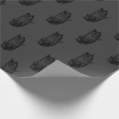 Eule auf Grau | Geschenkpapier (Ecke)