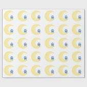 Eule auf Mond Geschenkpapier (Flach)