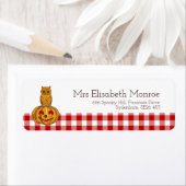 Eule auf Pumpkin Gingham Pattern (Insitu)