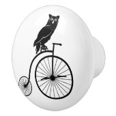 Eule auf Vintagem Fahrrad Keramikknauf (Rechts)