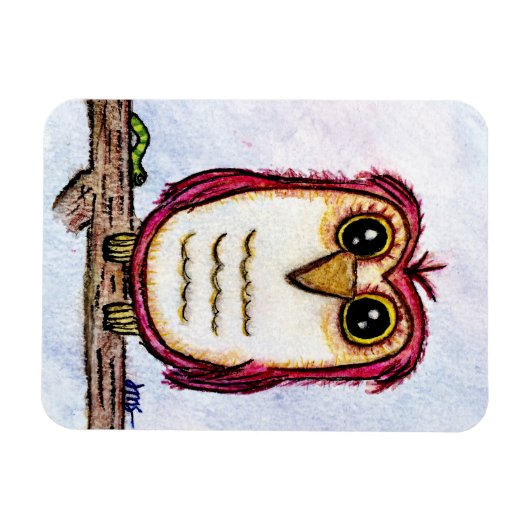 Eule bei Erholung Magnet (Horizontal)