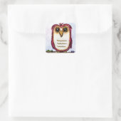 Eule bei Erholung Quadratischer Aufkleber (Tasche)