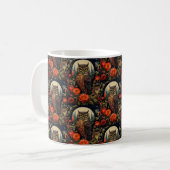 Eule bei Nacht mit Vollmondmuster Kaffeetasse (Vorderseite Links)