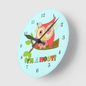 Eule bin ich ein Schrei Runde Wanduhr (Winkel)