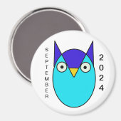 Eule, blau magnet (Vorderseite/Rückseite)