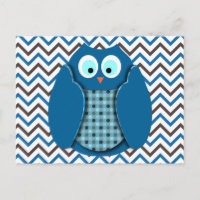 Eule - Blau mit Polka-Punkten