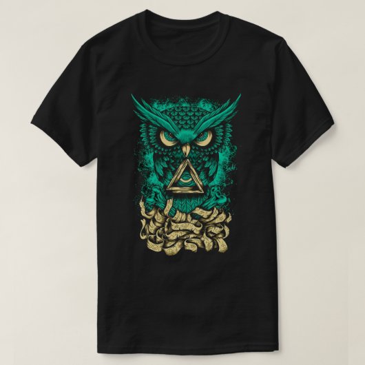 Eule blau T-Shirt (Design vorne)