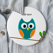 Eule: Blaue und goldene Eule Button (Beispiel)