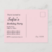 Eule, Blume Geburtstag Postkarte Einladung (Rückseite)