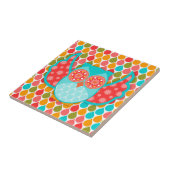 Eule Boheme blau Fliese (Seite)