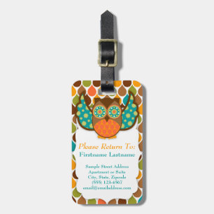 Eule Boheme Gewohnheits-Gepäckanhänger Gepäckanhänger