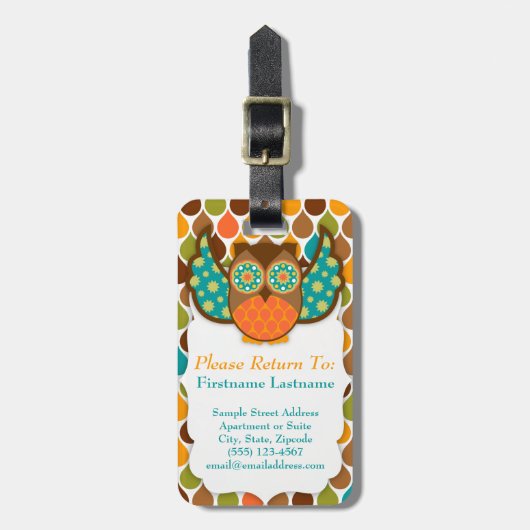 Eule Boheme Gewohnheits-Gepäckanhänger Gepäckanhänger (Vorderseite vertikal)