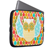 Eule Boheme Weiß Laptopschutzhülle (Vorne Rechts)