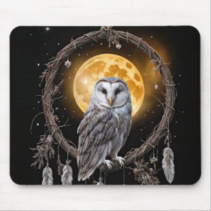 Eule Boho Traumfänger mit Mond Mystisch Mousepad