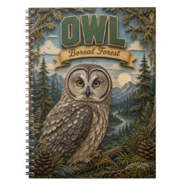 Eule borealer Wald POPCUT Notizblock