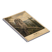 Eule borealer Wald VINTAGE Notizblock (Rechte Seite)