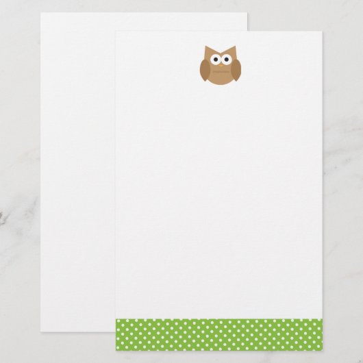 Eule Briefpapier (Vorne/Hinten)