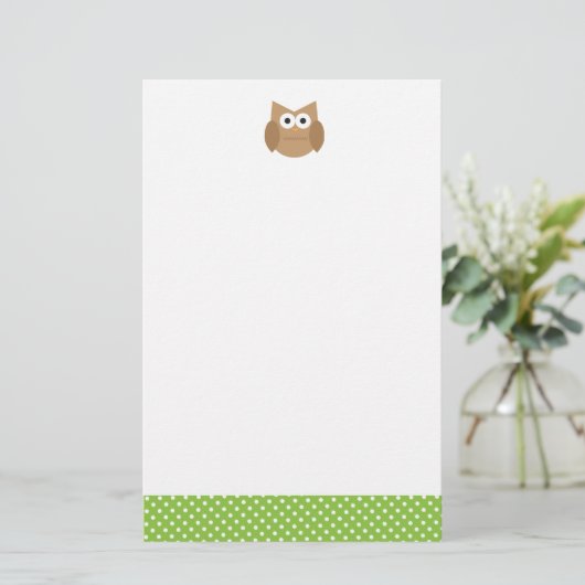Eule Briefpapier (Stehend Vorderseite)